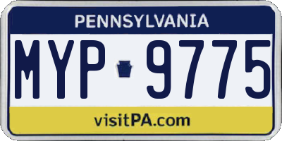 PA license plate MYP9775