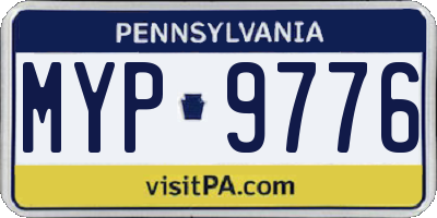 PA license plate MYP9776