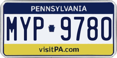 PA license plate MYP9780