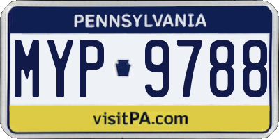 PA license plate MYP9788