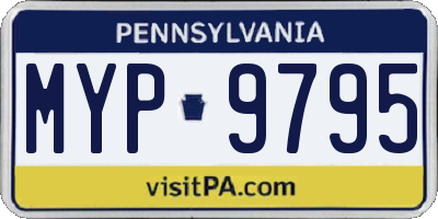 PA license plate MYP9795