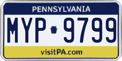 PA license plate MYP9799