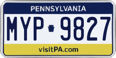 PA license plate MYP9827