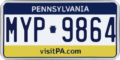 PA license plate MYP9864