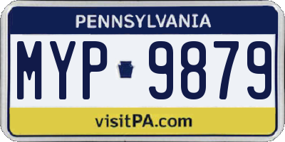 PA license plate MYP9879