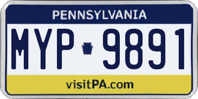 PA license plate MYP9891