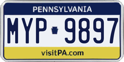 PA license plate MYP9897