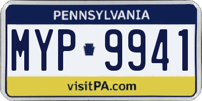 PA license plate MYP9941