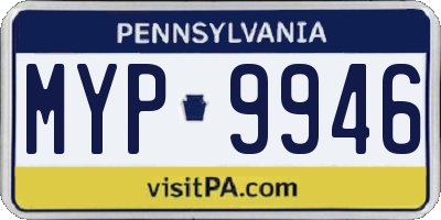 PA license plate MYP9946