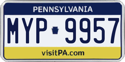PA license plate MYP9957