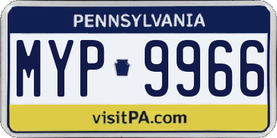 PA license plate MYP9966