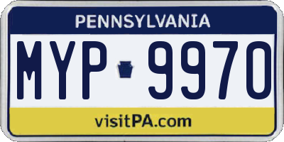 PA license plate MYP9970