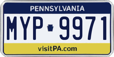 PA license plate MYP9971
