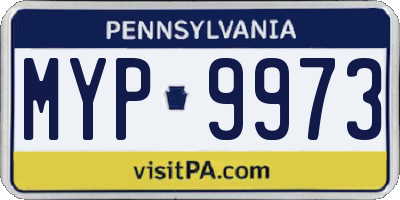 PA license plate MYP9973