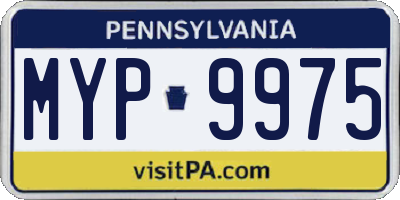 PA license plate MYP9975