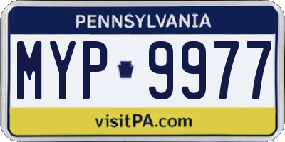 PA license plate MYP9977