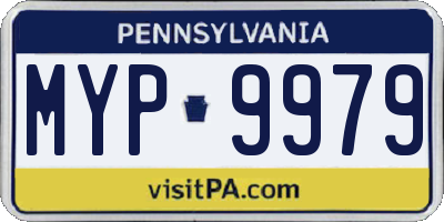 PA license plate MYP9979