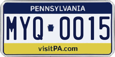 PA license plate MYQ0015