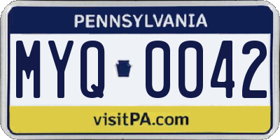 PA license plate MYQ0042