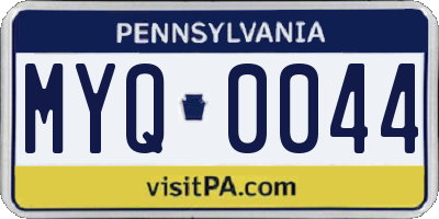 PA license plate MYQ0044
