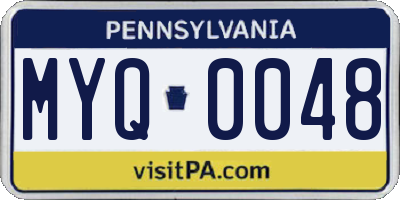 PA license plate MYQ0048