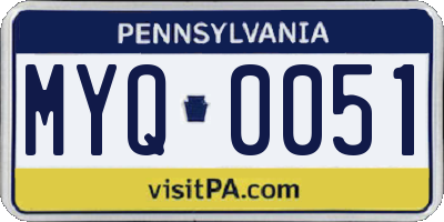 PA license plate MYQ0051