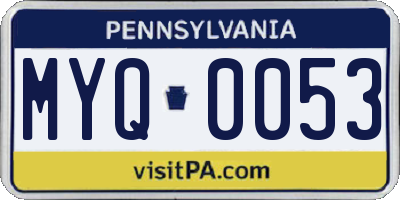 PA license plate MYQ0053