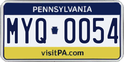 PA license plate MYQ0054