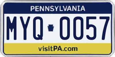 PA license plate MYQ0057