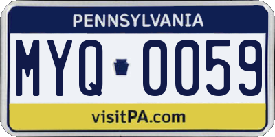 PA license plate MYQ0059