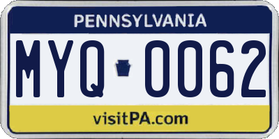 PA license plate MYQ0062