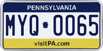 PA license plate MYQ0065