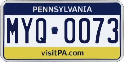 PA license plate MYQ0073