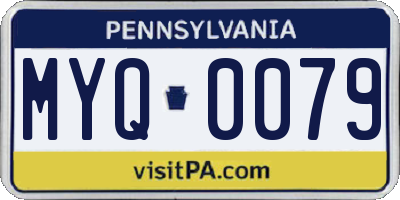 PA license plate MYQ0079