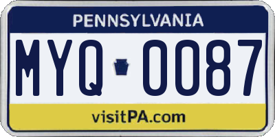 PA license plate MYQ0087