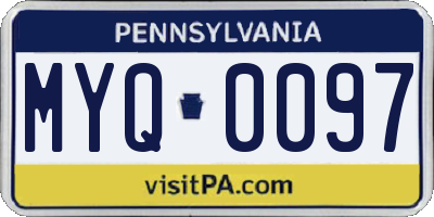 PA license plate MYQ0097