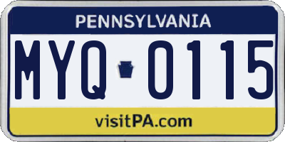 PA license plate MYQ0115