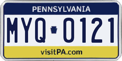 PA license plate MYQ0121
