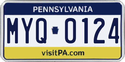 PA license plate MYQ0124