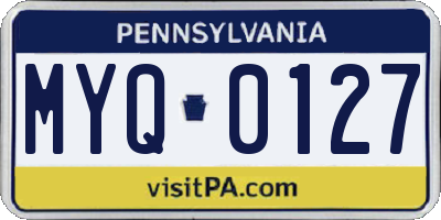 PA license plate MYQ0127