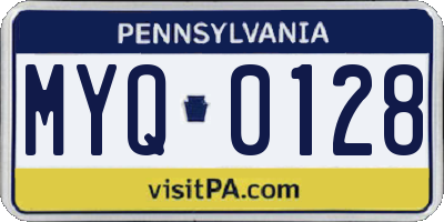 PA license plate MYQ0128