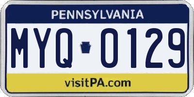 PA license plate MYQ0129
