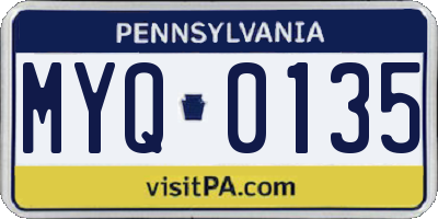 PA license plate MYQ0135