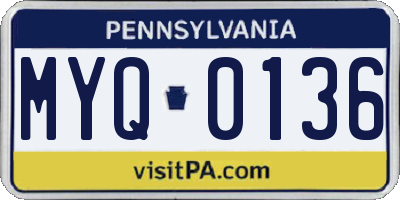 PA license plate MYQ0136