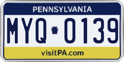 PA license plate MYQ0139
