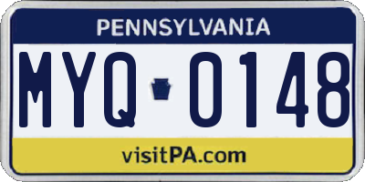 PA license plate MYQ0148
