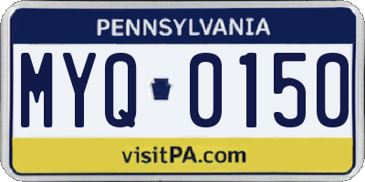 PA license plate MYQ0150