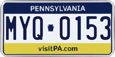 PA license plate MYQ0153