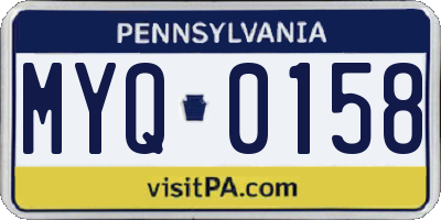 PA license plate MYQ0158