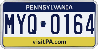 PA license plate MYQ0164